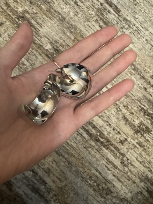 Фотография покупателя товара Серьги металл «Полумесяц», цвет серебро - Фото 3