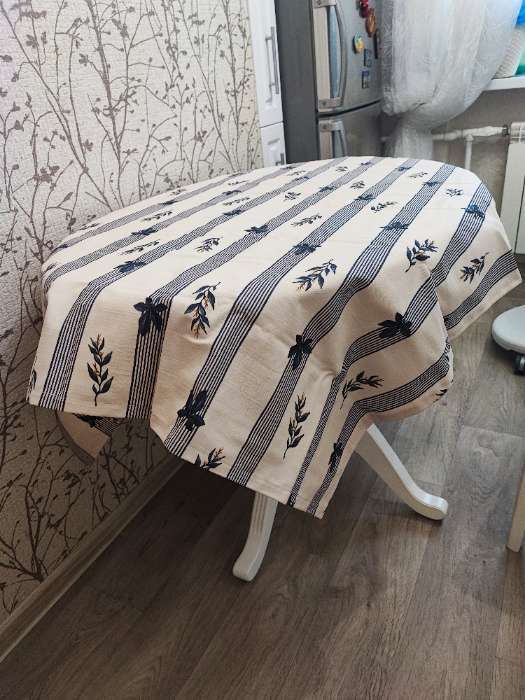 Фотография покупателя товара Скатерть «Этель» Leaves, 149×180 см, 100% хлопок, репс 220 г/м² - Фото 3