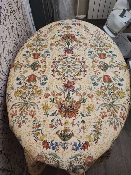 Фотография покупателя товара Скатерть «Этель» Floral pattern, d=152 см, 100% хлопок с ГМВО, саржа 190 г/м² - Фото 10