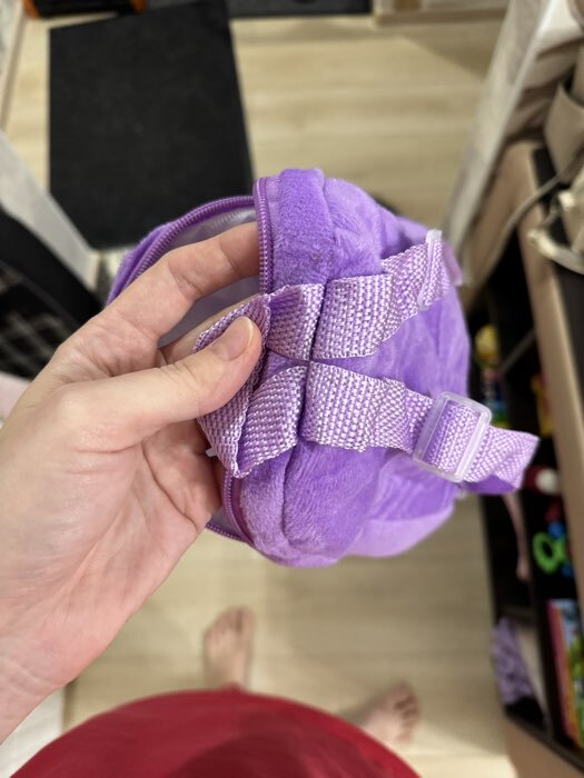 Фотография покупателя товара Рюкзак детский плюшевый для девочки «Зайка со звездочкой», 22×17 см - Фото 4