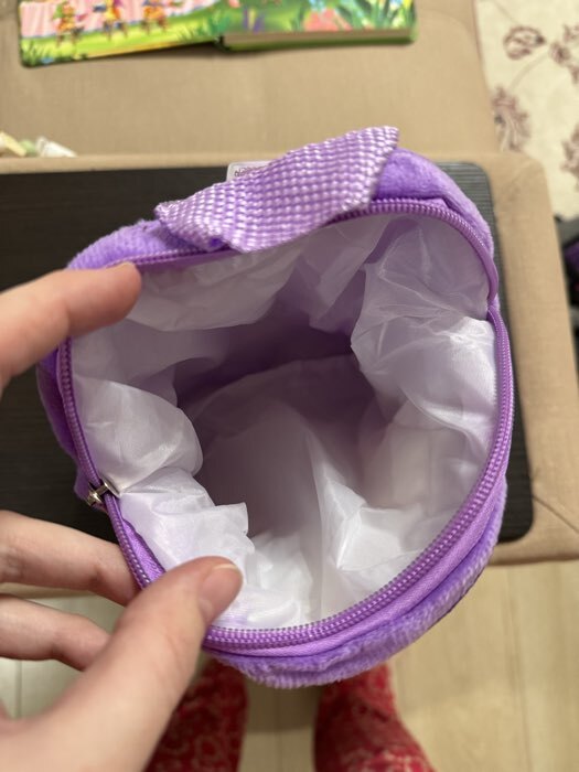 Фотография покупателя товара Рюкзак детский плюшевый для девочки «Зайка со звездочкой», 22×17 см - Фото 5