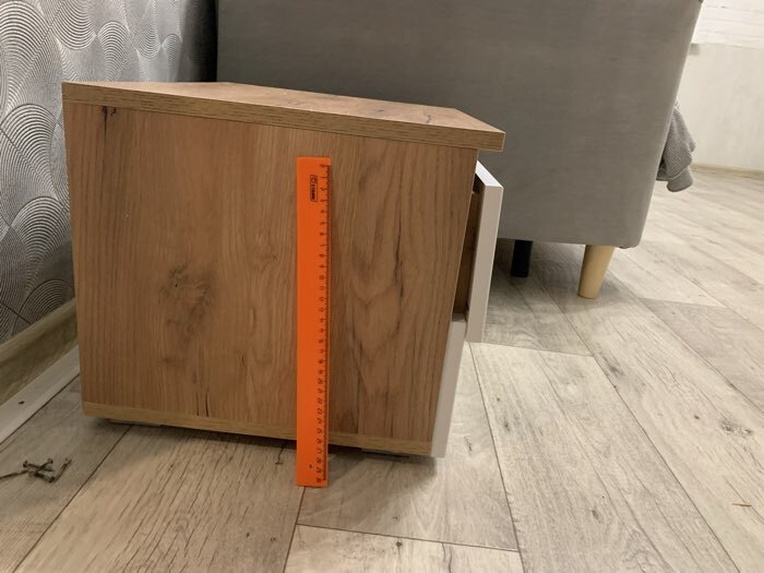 Фотография покупателя товара Тумба прикроватная «Марвэл», 502×386×350 мм, цвет браш вайт/дуб крафт - Фото 2