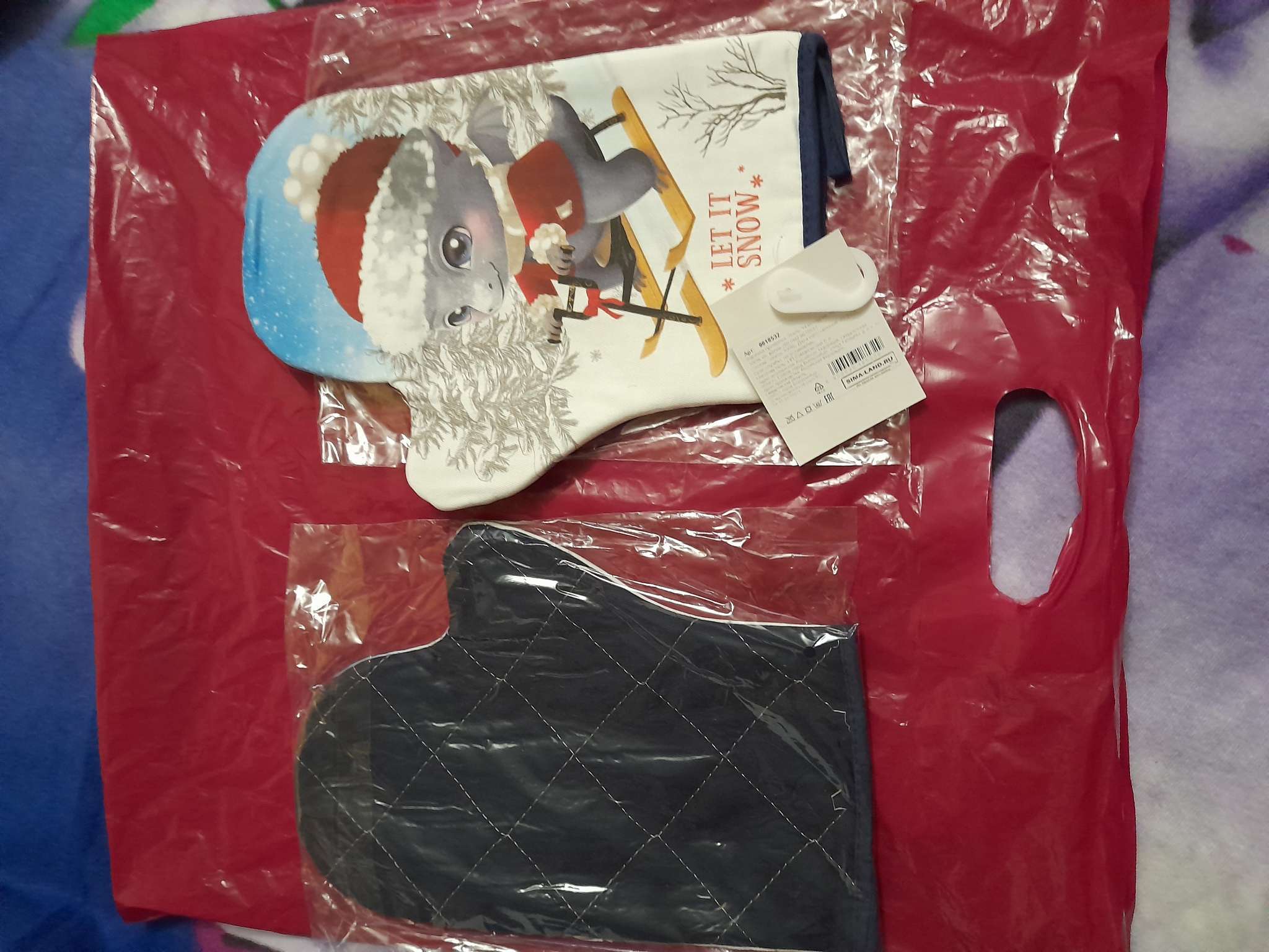 Фотография покупателя товара Варежка-прихватка «Этель», 20×28 см, 100% хлопок, ватин 250 г/м² - Фото 1