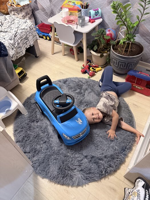 Фотография покупателя товара Ковер с ворсом «Этель», d=120 см, серый - Фото 1