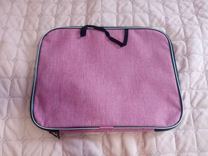 Фотография покупателя товара Папка с ручками текстильная А4, Calligrata «Офис», для бумаг, для офиса, нейлон 600D, лён, розовая, ПМ/1, 350×270×20 мм - Фото 1