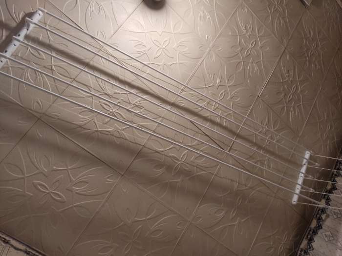 Фотография покупателя товара Сушилка для белья потолочная «Лиана», 5 линий, 1,9 м - Фото 1