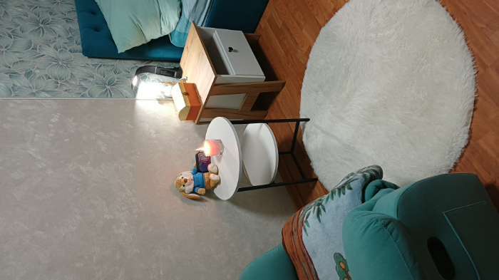 Фотография покупателя товара Тумба прикроватная «Теодора», 480×421×500 мм, цвет белый, крафт золотой - Фото 2