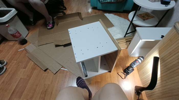 Фотография покупателя товара Тумба прикроватная «Теодора», 480×421×500 мм, цвет белый, крафт золотой - Фото 5