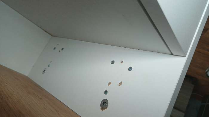 Фотография покупателя товара Тумба прикроватная «Теодора», 480×421×500 мм, цвет белый, крафт золотой - Фото 6