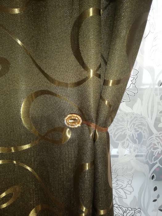 Фотография покупателя товара Подхват для штор «Блестящий овал», 4 × 5 см, цвет коричневый - Фото 1