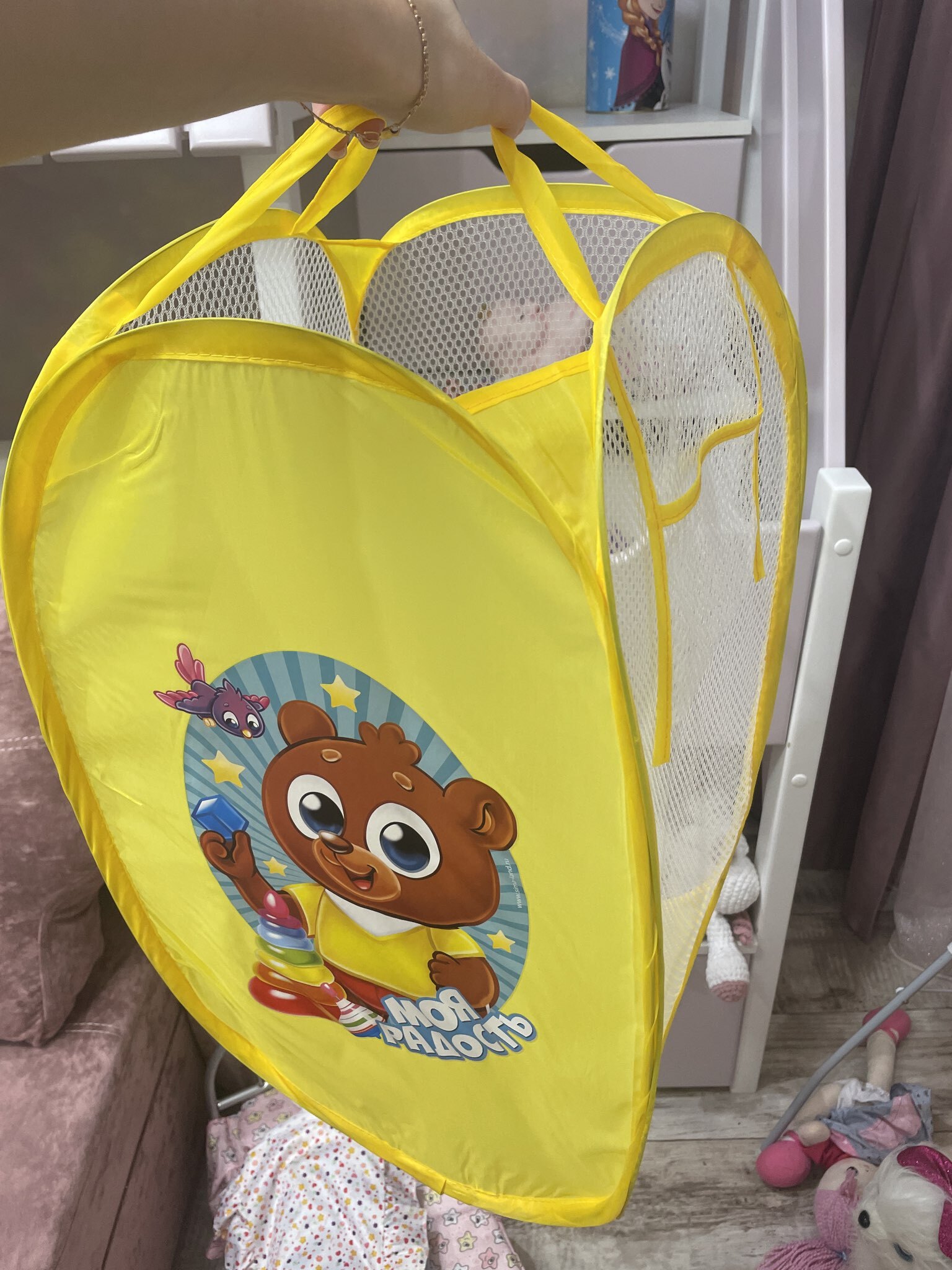 Фотография покупателя товара Корзина для хранения игрушек «Моя радость» с термопринтом - Фото 3