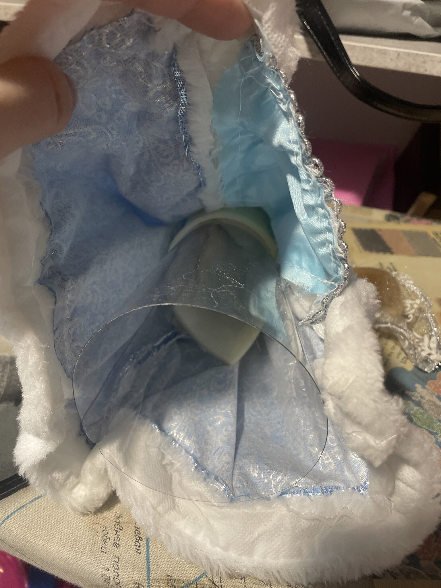 Фотография покупателя товара Снегурочка под ёлку «Зимнее волшебство. В шубе с узором-паутинка», 34 см, голубой - Фото 1