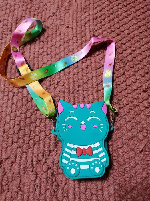 Фотография покупателя товара Сумка детская «Котейка», для девочки, поп ит, на молнии, морская волна - Фото 1