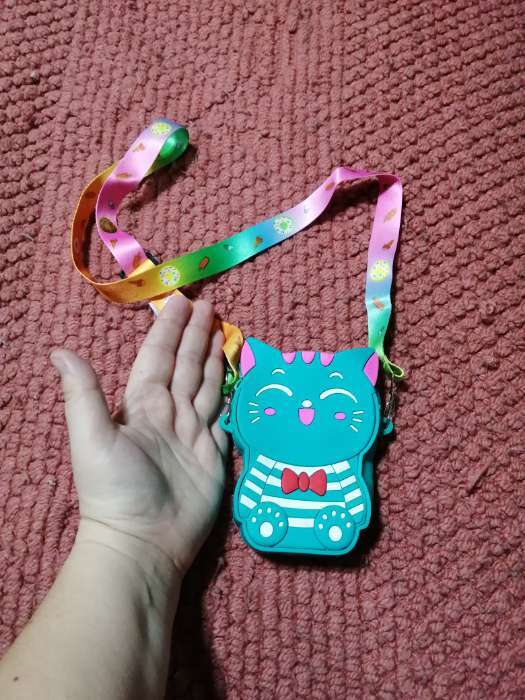 Фотография покупателя товара Сумка детская «Котейка», для девочки, поп ит, на молнии, морская волна - Фото 2