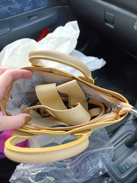 Фотография покупателя товара Сумка женская тоут на молнии, 25×7×14 см, однотонная, голубая - Фото 2