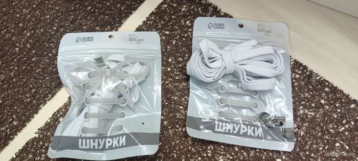Фотография покупателя товара Шнурки для обуви, пара, плоские, с фиксаторами, эластичные, 8 мм, 100 см, белые - Фото 4