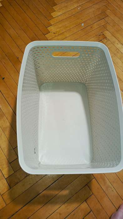 Фотография покупателя товара Корзина для хранения «Ротанг», 23 л, 45×30×26.5 см, с крышкой, белая - Фото 3