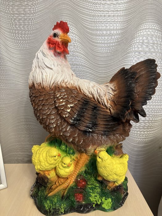 Фотография покупателя товара Садовая фигура из полистоуна «Курица с цыплятами», 42×17×30 см - Фото 1