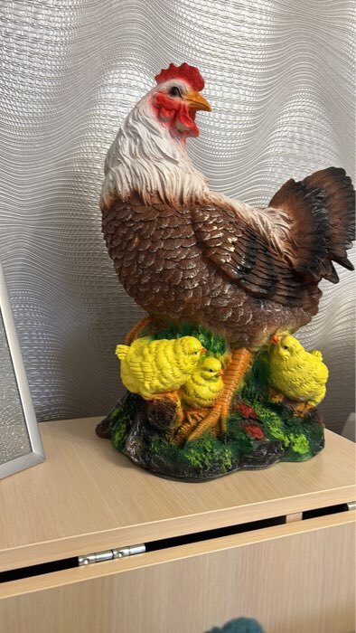 Фотография покупателя товара Садовая фигура из полистоуна «Курица с цыплятами», 42×17×30 см - Фото 2
