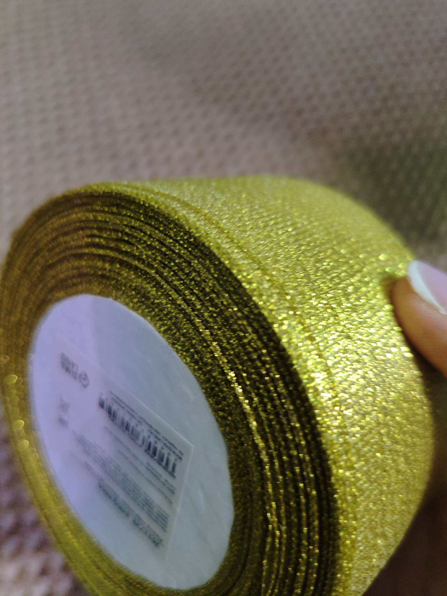 Фотография покупателя товара Лента парчовая, 20 мм, 23±1 м, цвет золотой - Фото 1