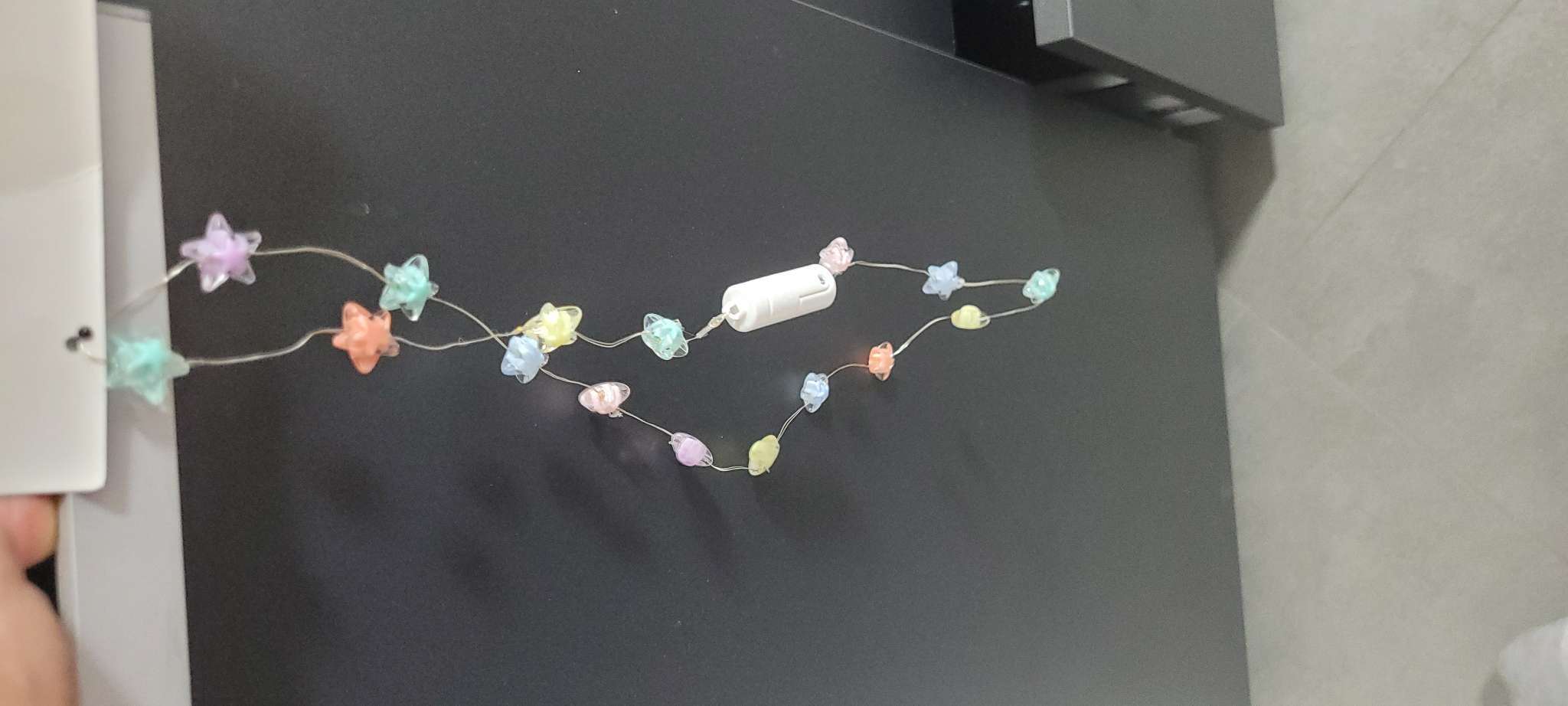 Фотография покупателя товара Светодиодные бусы «Звездочки», 80 см, LED(1608)-16-4.6V, AG13×3 (в компл.), 3 режима свечение тёплое белое - Фото 2