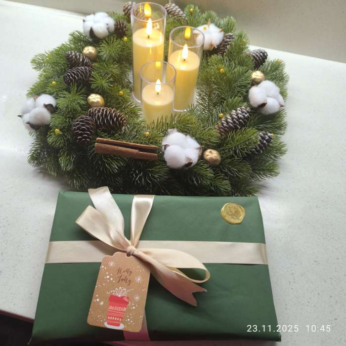 Фотография покупателя товара Бумага упаковочная крафт, ванильный-капучино, для цветов и флористики, 0.68×10 ±5% м - Фото 1