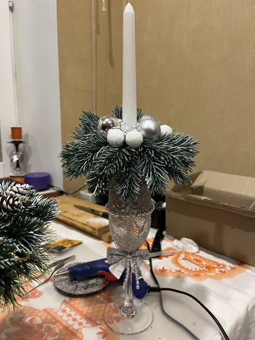 Фотография покупателя товара Ветка декоративная новогодняя, набор 10 шт., 13 см - Фото 2