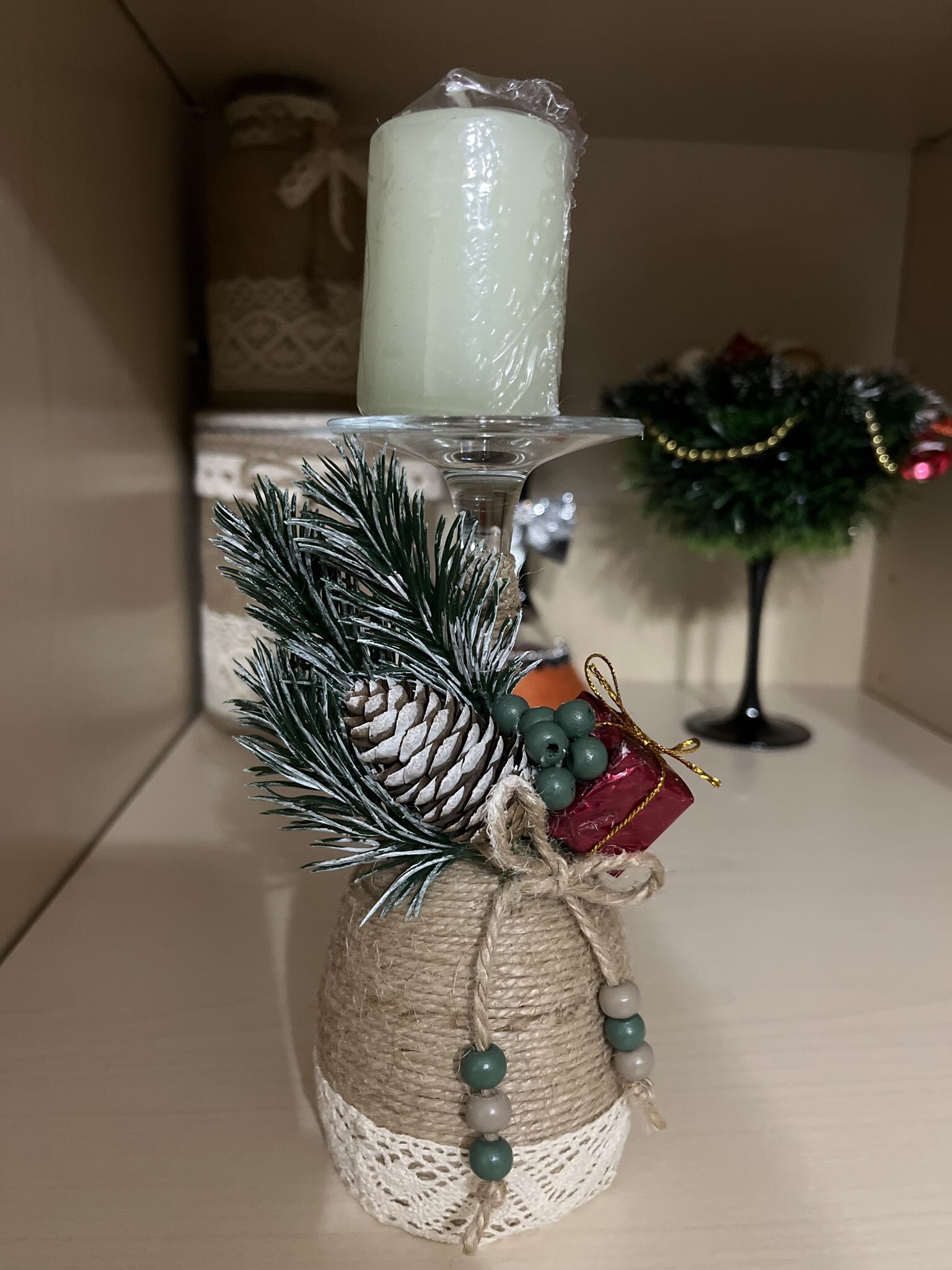 Фотография покупателя товара Ветка декоративная новогодняя, набор 10 шт., 13 см - Фото 3