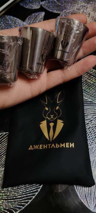 Фотография покупателя товара Стопки в чехле «Герб»: нержавеющая сталь, набор 3 шт. × 30 мл - Фото 2