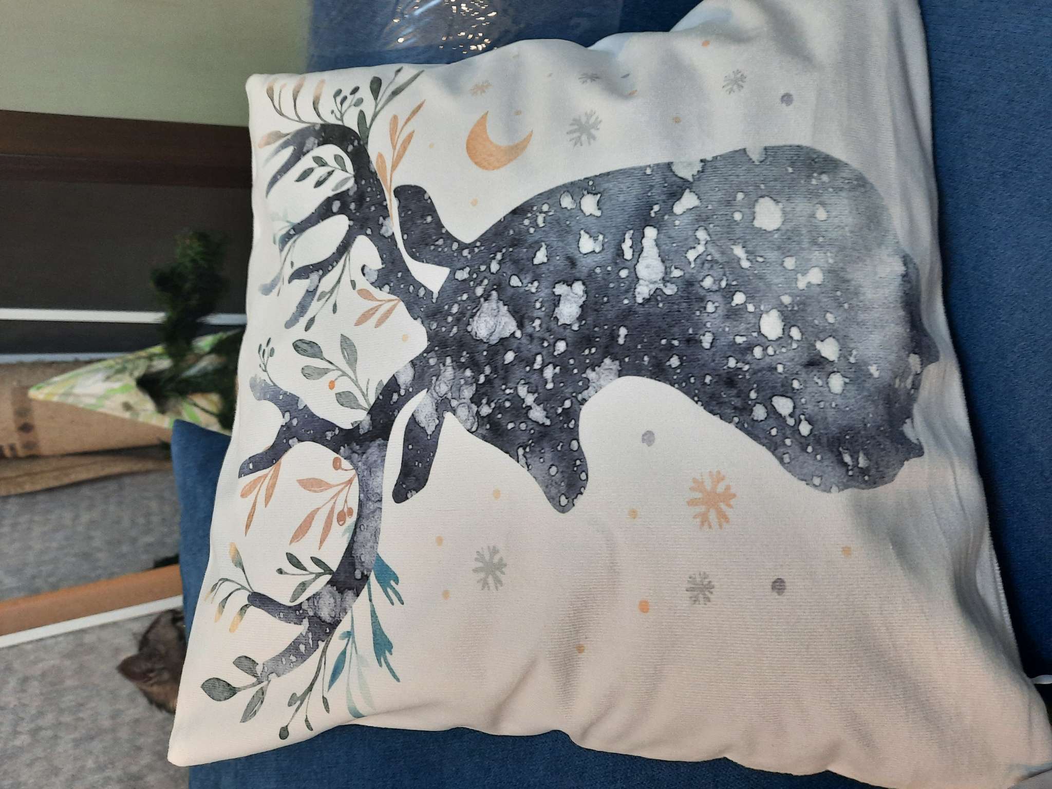 Фотография покупателя товара Наволочка декоративная новогодняя «Этель. Олень» 40×40 см - Фото 1