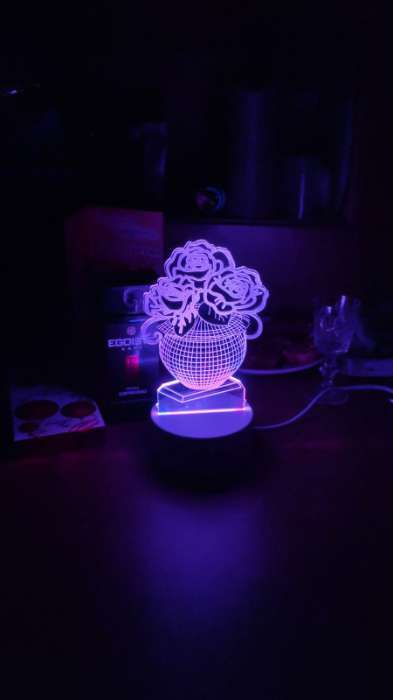 Фотография покупателя товара Светильник "Ваза с цветами" LED RGB от сети RISALUX - Фото 2