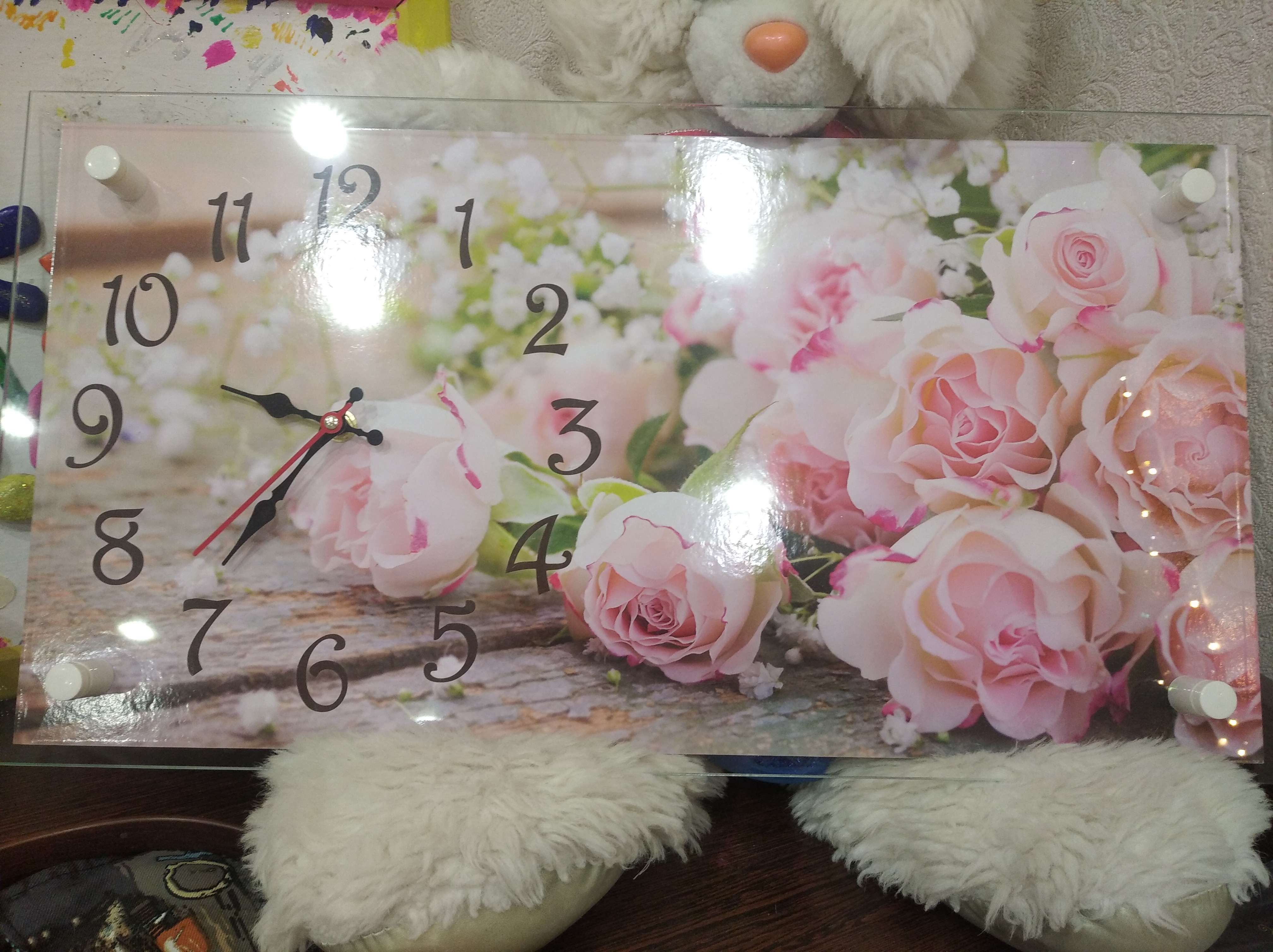 Фотография покупателя товара Часы-картина настенные, серия: Цветы, "Розы", 26х52  см - Фото 1