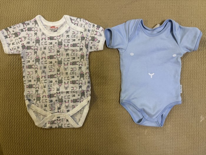 Фотография покупателя товара Боди детское с коротким рукавом «Зайки», рост 68 см, белое, розовое - Фото 1