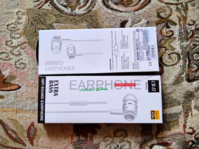 Фотография покупателя товара Наушники CB-52, проводные, вакуумные, микрофон, Jack 3.5 мм, кабель 1 м, чёрные - Фото 3