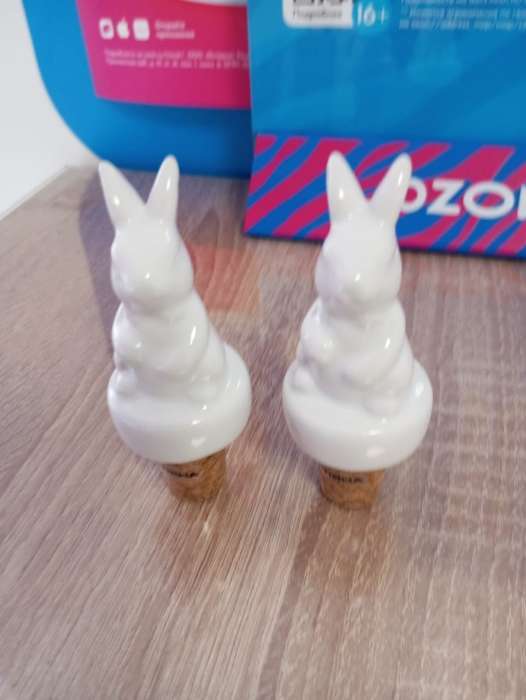 Фотография покупателя товара Пробка для бутылки Доляна «Зайка», 10 см, доломит, белая - Фото 1