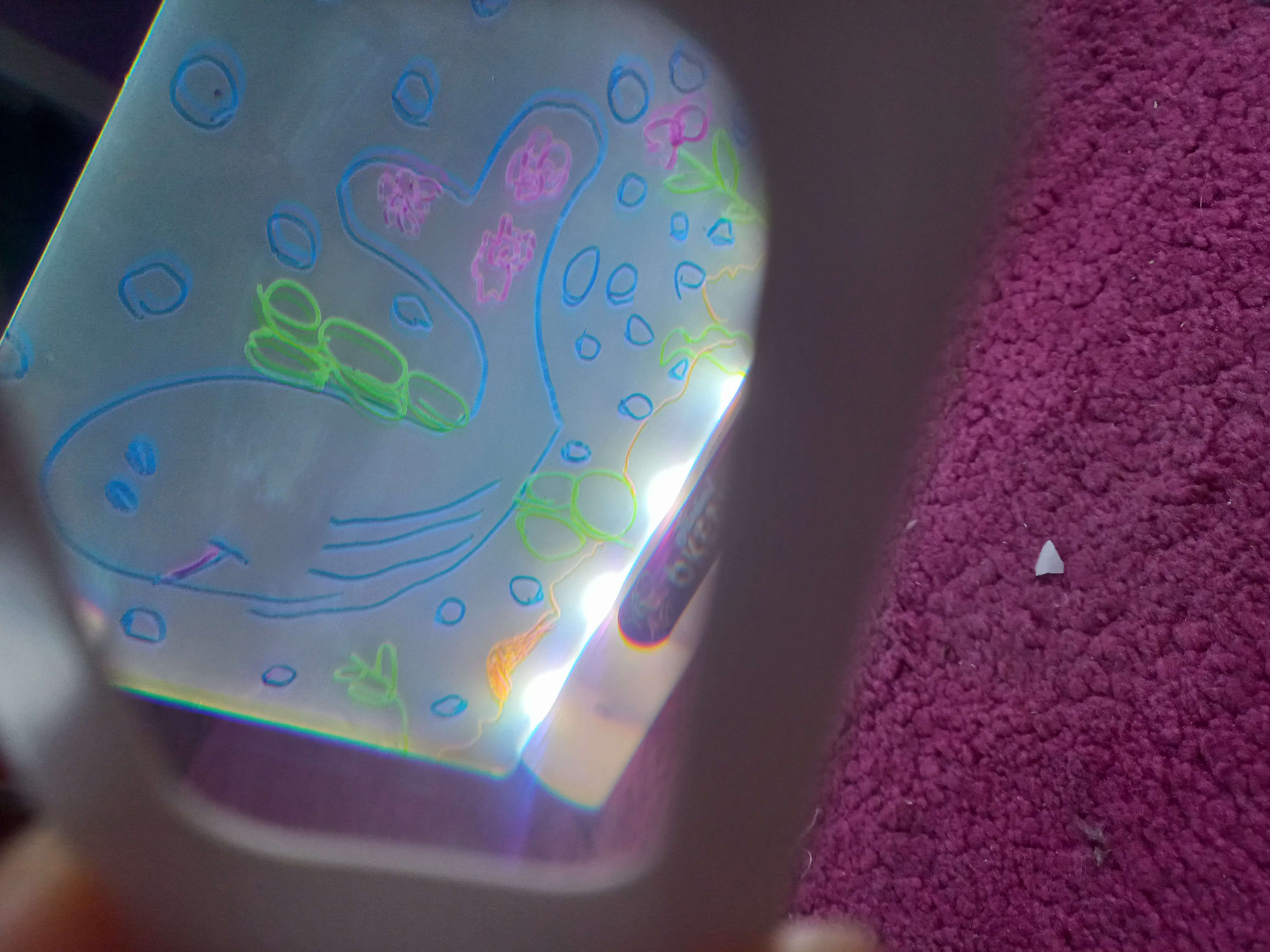Фотография покупателя товара 3D-доска для рисования неоновыми маркерами «Подводный мир», световые эффекты, с карточками - Фото 1