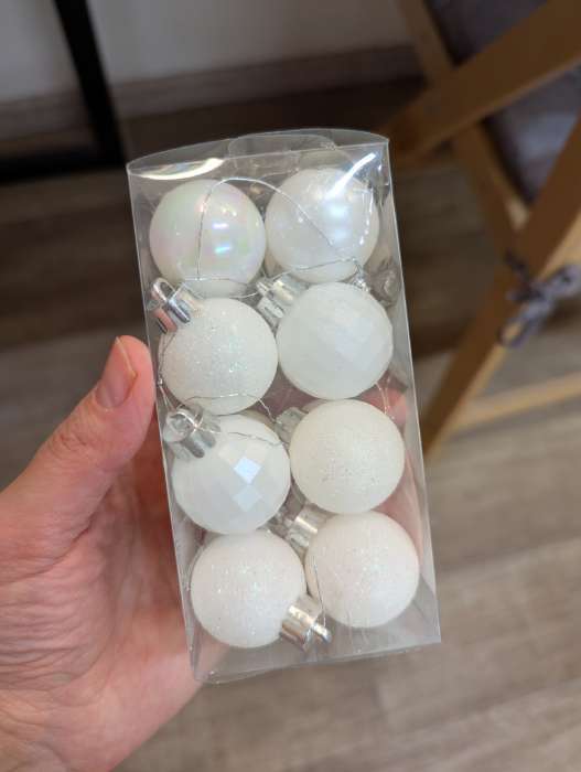 Фотография покупателя товара Ёлочные игрушки «Перл», шары новогодние, d=3 см, набор 16 шт., белый - Фото 1