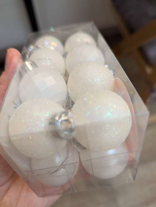 Фотография покупателя товара Ёлочные игрушки «Перл», шары новогодние, d=3 см, набор 16 шт., белый - Фото 2