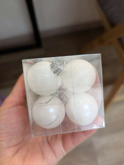 Фотография покупателя товара Ёлочные игрушки «Перл», шары новогодние, d=3 см, набор 16 шт., белый - Фото 3