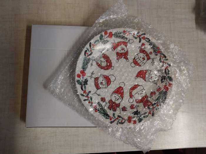 Фотография покупателя товара Тарелка новогодняя плоская «Веточка», d=20 см - Фото 2