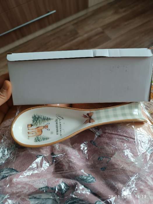 Фотография покупателя товара Подставка под ложку новогодняя «Снегирь», 7×22.3 см, ручная работа - Фото 4