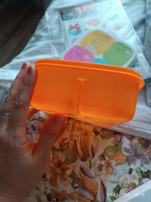 Фотография покупателя товара Ланч - бокс квадратный с секциями и ложкой «Фламинго», 400 мл - Фото 10