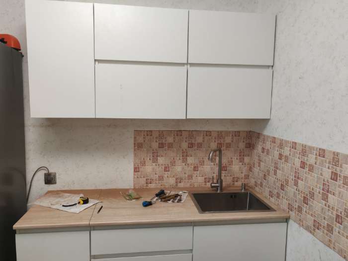 Фотография покупателя товара Кухня прямая «Денвер», 1600×600×2140 мм, цвет графит - Фото 1