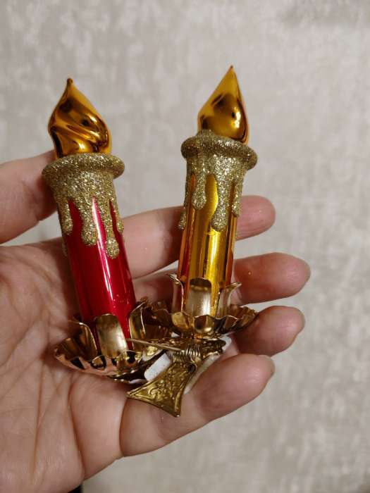 Фотография покупателя товара Ёлочная игрушка «Свеча» h=8.7 см, МИКС - Фото 2