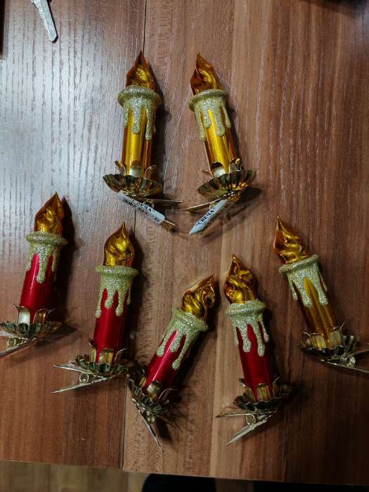 Фотография покупателя товара Ёлочная игрушка «Свеча» h=8.7 см, МИКС - Фото 1