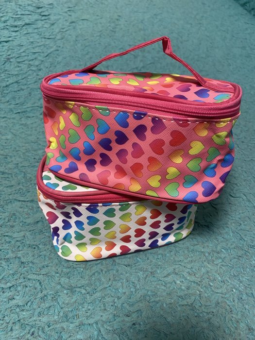 Фотография покупателя товара Косметичка-сундучок на молнии, на подкладке, с ручкой, зеркалом, с рисунком, молочная/разноцветная - Фото 1