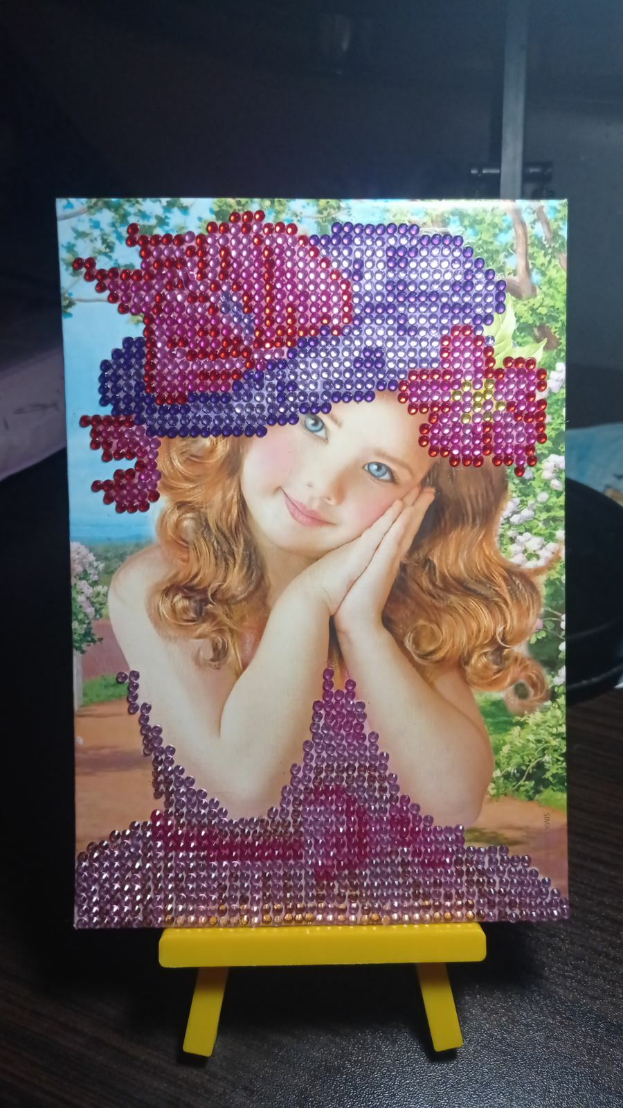 Фотография покупателя товара Алмазная мозаика с частичным заполнением на подставке «Девочка», 13 х 19 см, картон