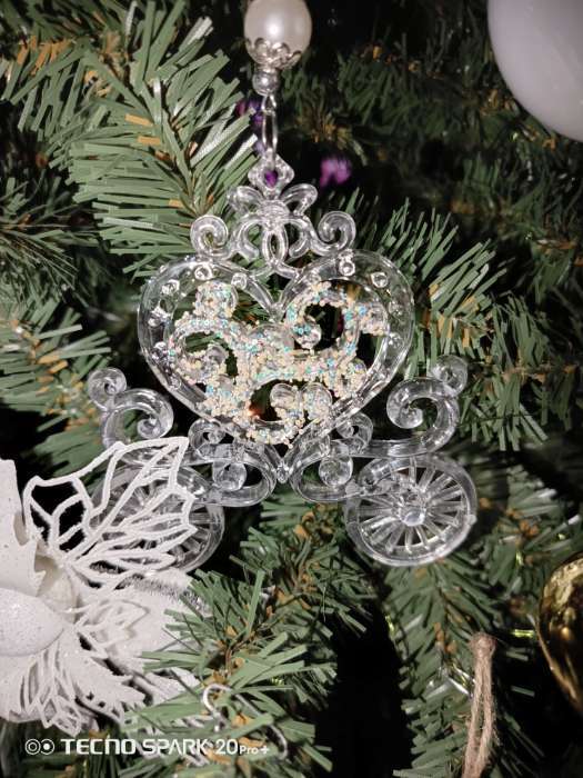 Фотография покупателя товара Ёлочная игрушка «Зимнее волшебство. Карета», блеск 11×12 см, прозрачный - Фото 1