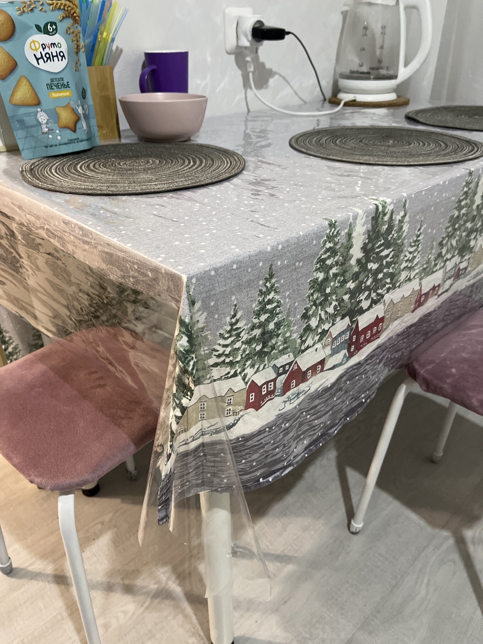 Фотография покупателя товара Термоскатерть без основы Доляна «Жидкое стекло», ширина 120 см, общая толщина 0.8 мм, длина 80 см - Фото 1