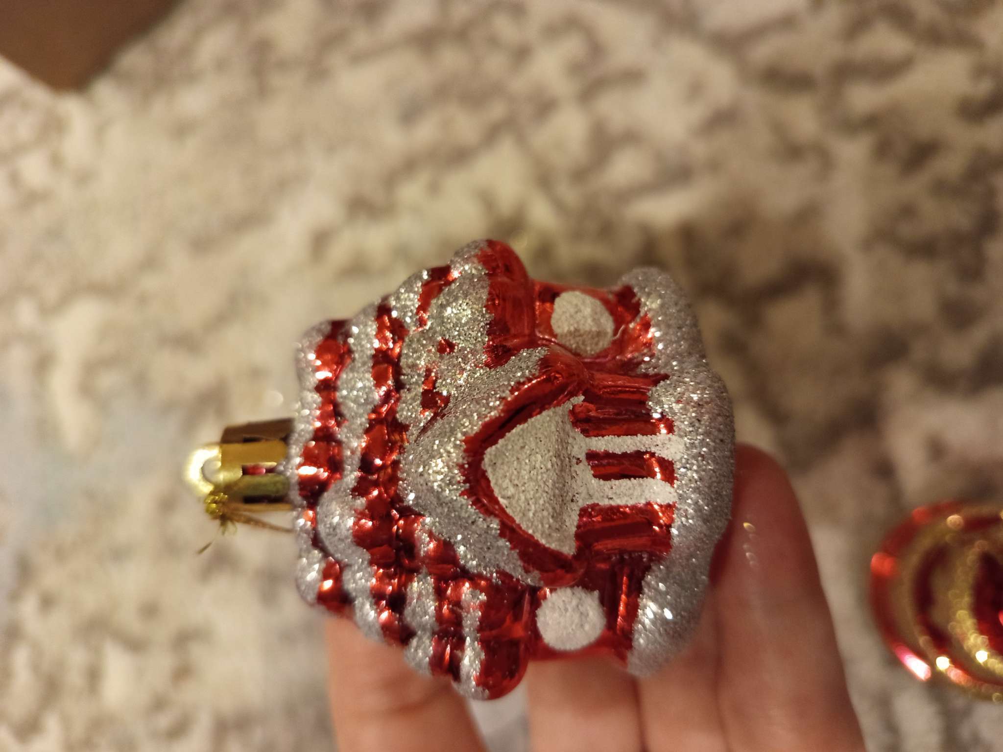 Фотография покупателя товара Ёлочные игрушки 4 шт. «Зимнее волшебство. Карнавальный» пластик, 7×5 см, красный - Фото 5